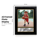 Personalised Basketball Printed Display - Custom Image and Date of Birth - Unique Personalised Gift