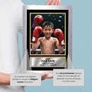 Personalised Boxing Printed Display - Custom Image and Date of Birth - Unique Personalised Gift