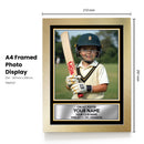 Personalised Cricket Printed Display - Custom Image and Date of Birth - Unique Personalised Gift