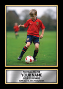 Personalised Football Printed Display - Custom Image and Date of Birth - Unique Personalised Gift
