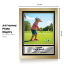 Personalised Golf Printed Display - Custom Image and Date of Birth - Unique Personalised Gift
