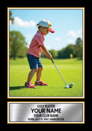 Personalised Golf Printed Display - Custom Image and Date of Birth - Unique Personalised Gift
