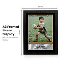 Personalised Rugby Printed Display - Custom Image and Date of Birth - Unique Personalised Gift