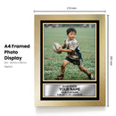 Personalised Rugby Printed Display - Custom Image and Date of Birth - Unique Personalised Gift