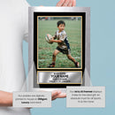 Personalised Rugby Printed Display - Custom Image and Date of Birth - Unique Personalised Gift