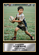 Personalised Rugby Printed Display - Custom Image and Date of Birth - Unique Personalised Gift