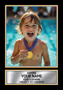 Personalised Swimming Printed Display - Custom Image and Date of Birth - Unique Personalised Gift