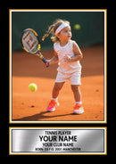 Personalised Tennis Printed Display - Custom Image and Date of Birth - Unique Personalised Gift