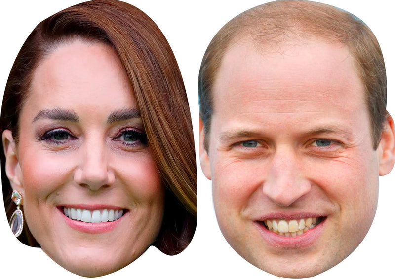 Prince William And Catherine Middleton Celebrity Couple Face Mask Fancy Dress - High-Quality Cardboard Masks for Any Occasion