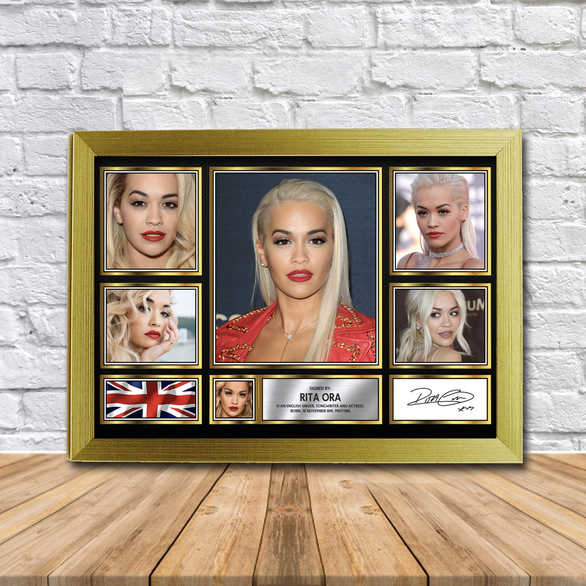 Rita Ora Music Gift Framed Printed Signature Star Poster Print Wall Art Gift
