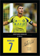 Cristiano Ronaldo Signed Poster Print – Al-Nassr FC Tribute Wall Art with Signature & Jersey Number – Portugal Forward Memorabilia for Fans & Collectors