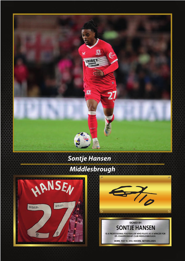 Sontje Hansen Middlesbrough FC Poster Print