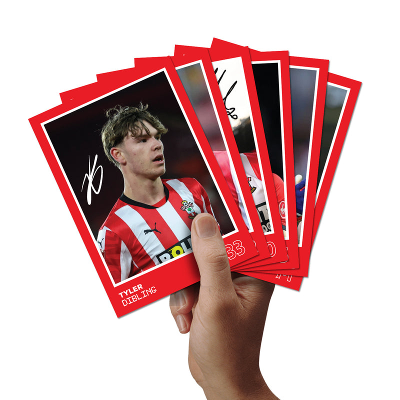 Southampton Players SIGNED A6 Poster Pack 2 - 6 Autographed Poster Print Cards (Dibling, Onuachu, Bednarek, Lallana, Ramsdale, Juric)