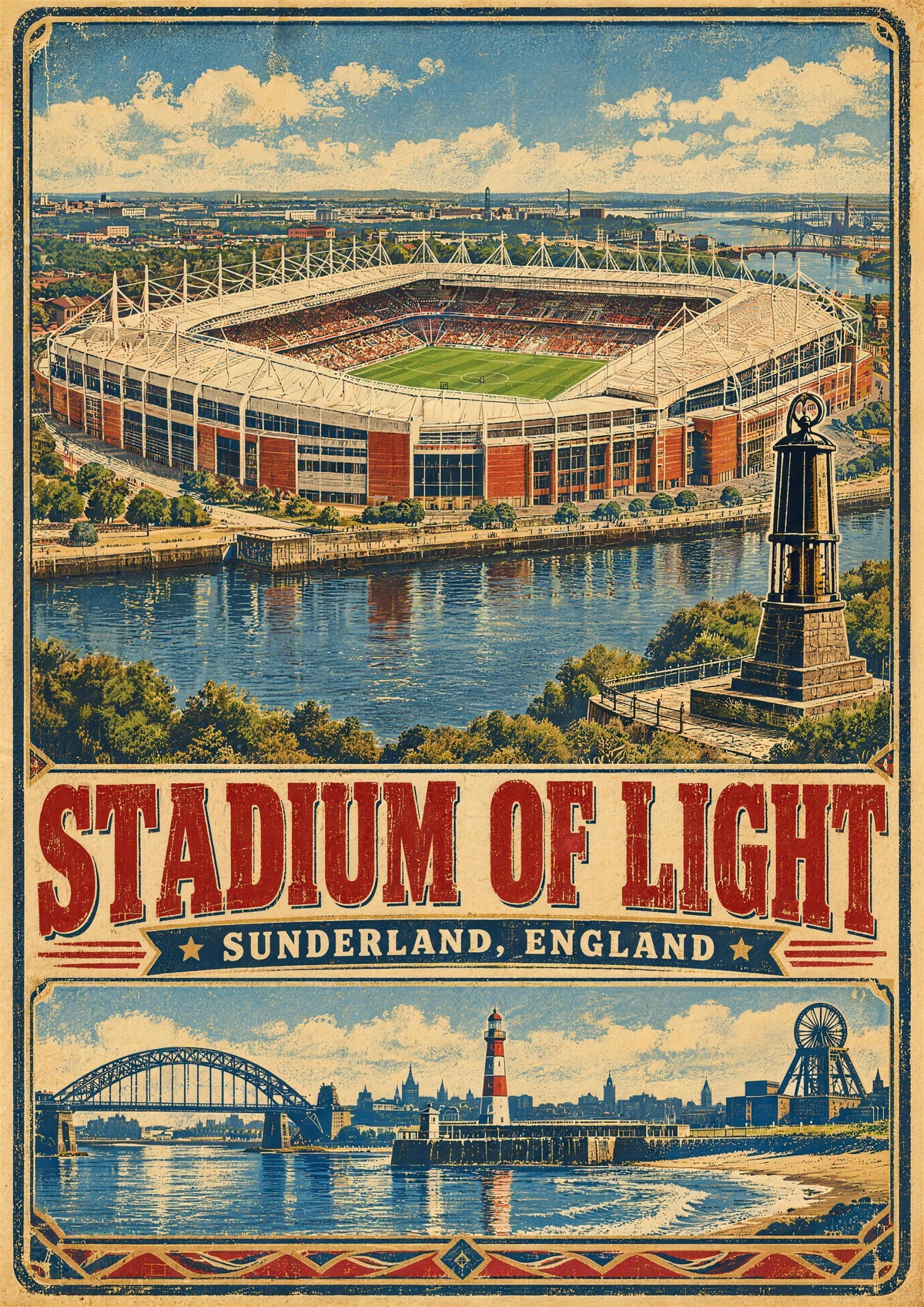 Stadium of Light vintage travel poster print