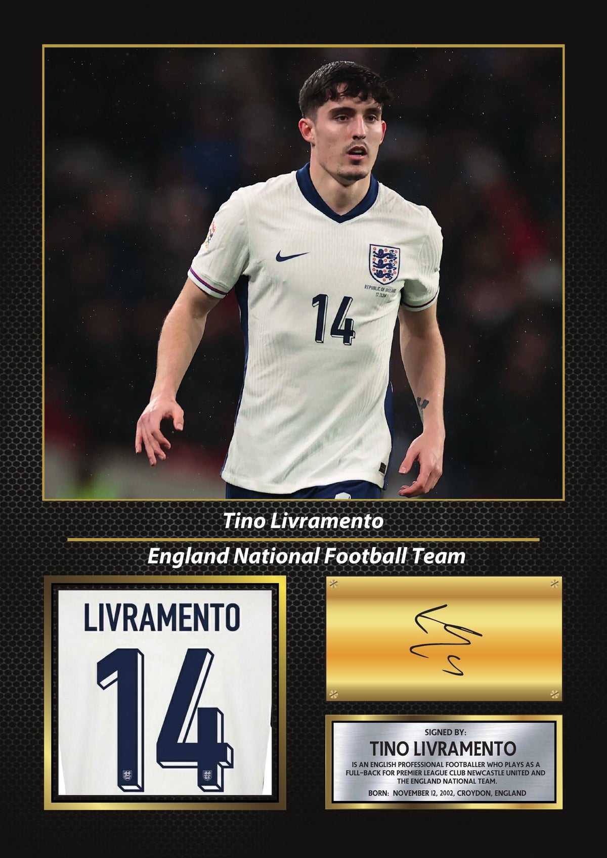 Tino Livramento England World Cup 2026 Poster Print – Football Wall Art Perfect Gift for Football Fans – Tino Livramento England World Cup 2026 Poster Print