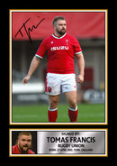 Tomas Francis Wales Rugby Poster – Printed Autograph Wall Art – Wales Rugby Union Player Memorabilia Poster for Fans