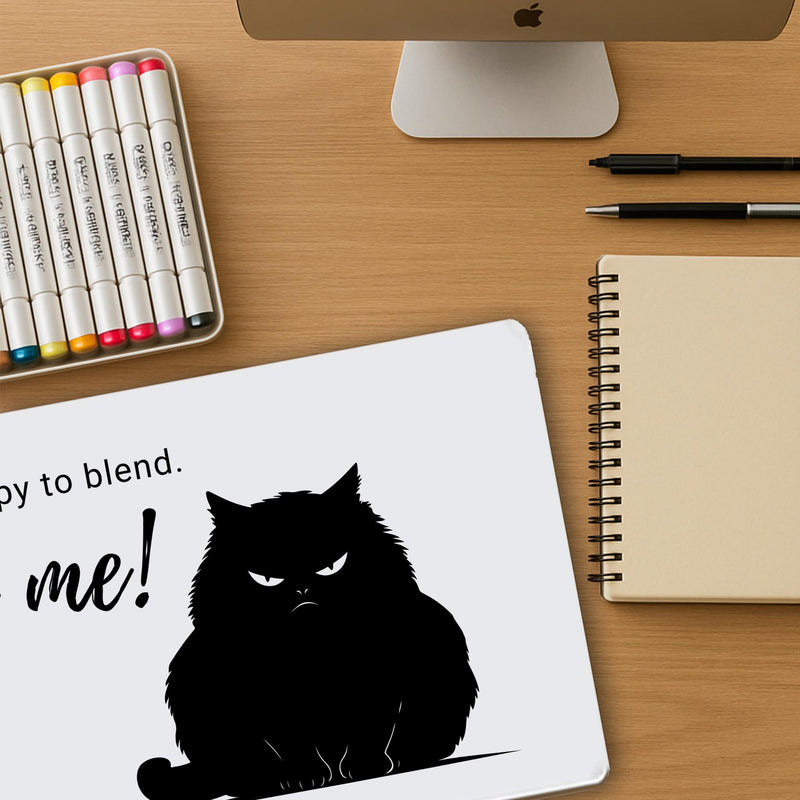 Grumpy Cat "Too Grumpy to Blend – Try Me!" Gaming Mouse Mat – Funny Meme Desk Pad for Cat Lovers – Extra Large 800x300mm Mousepad – Non-Slip Rubber Base – Grumpy Aesthetic Gamer Gift