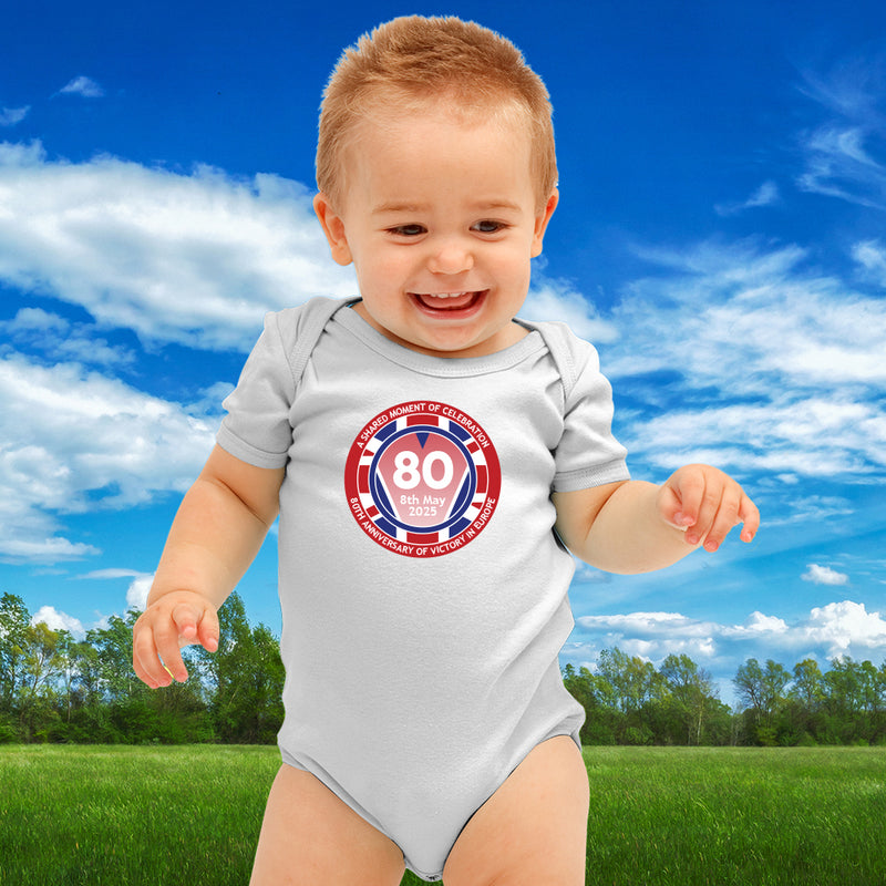 VE Day 80th Anniversary Babygrow Design 1 - Special Edition