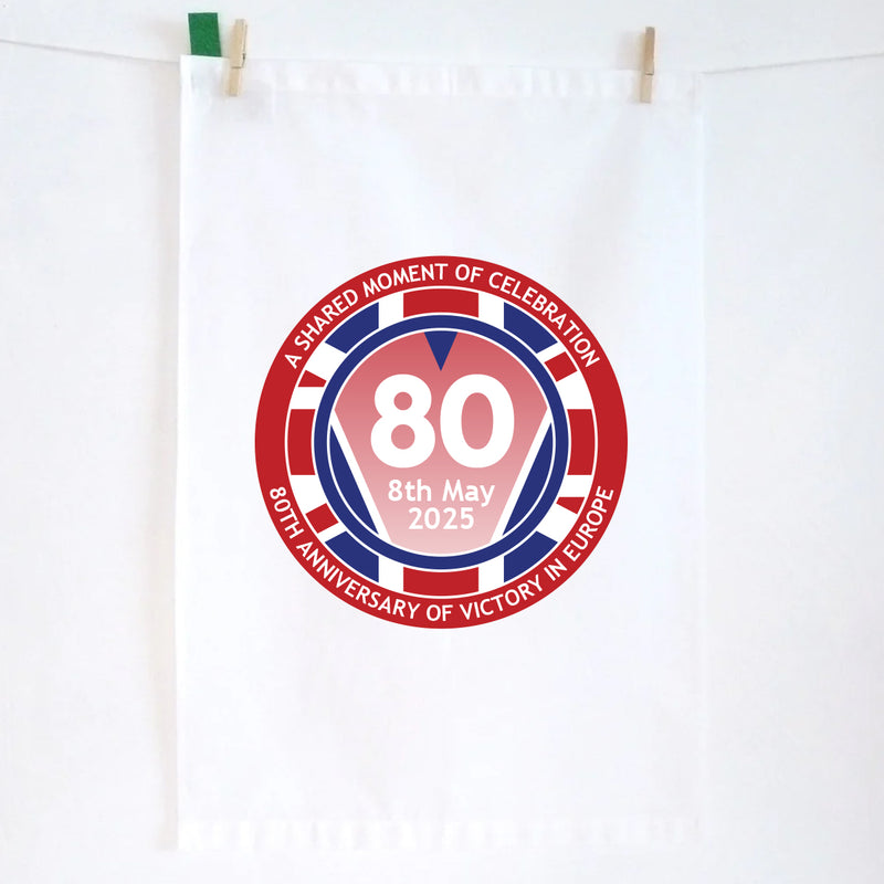 VE Day 80th Anniversary Tea Towel Design 1 - Special Edition