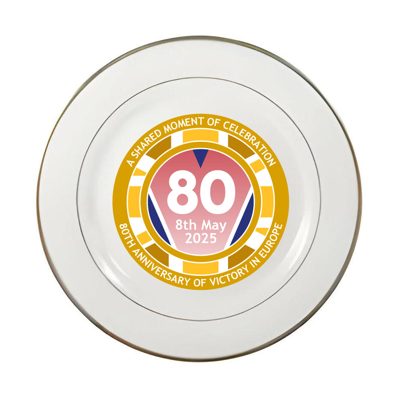 VE Day 80th Anniversary 8" Commemorative Plate Design 2 - Special Edition