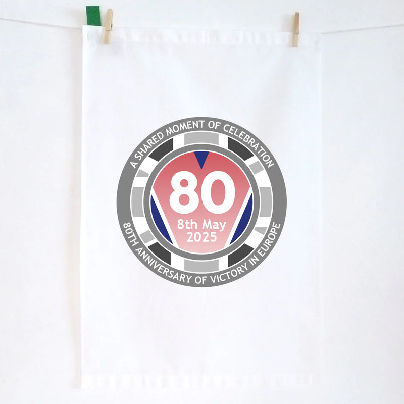 VE Day 80th Anniversary Tea Towel Design 3 - Special Edition