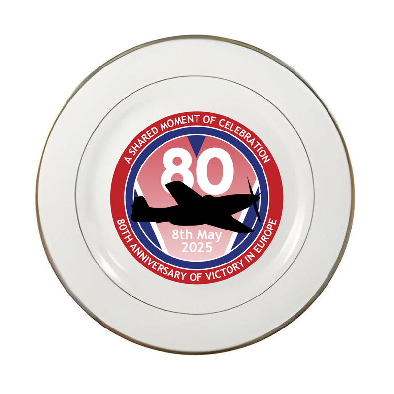 VE Day 80th Anniversary 8" Commemorative Plate Design (Plane) 5 - Special Edition