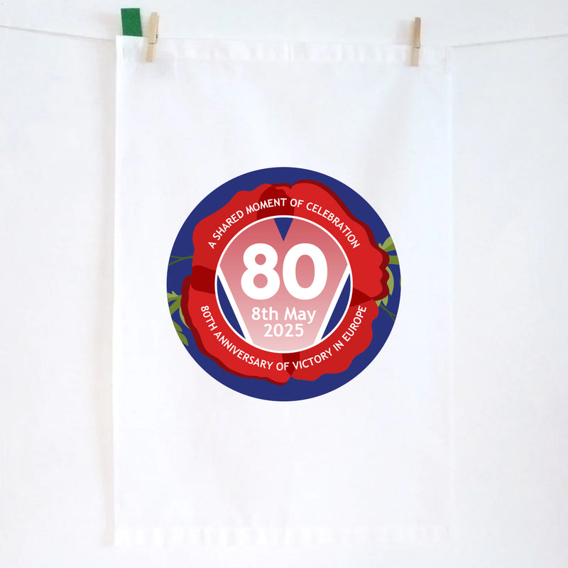 VE Day 80th Anniversary Tea Towel Design 6 - Special Edition