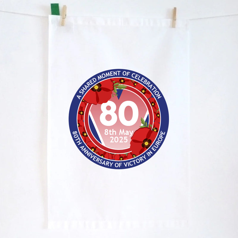 VE Day 80th Anniversary Tea Towel Design 7 - Special Edition