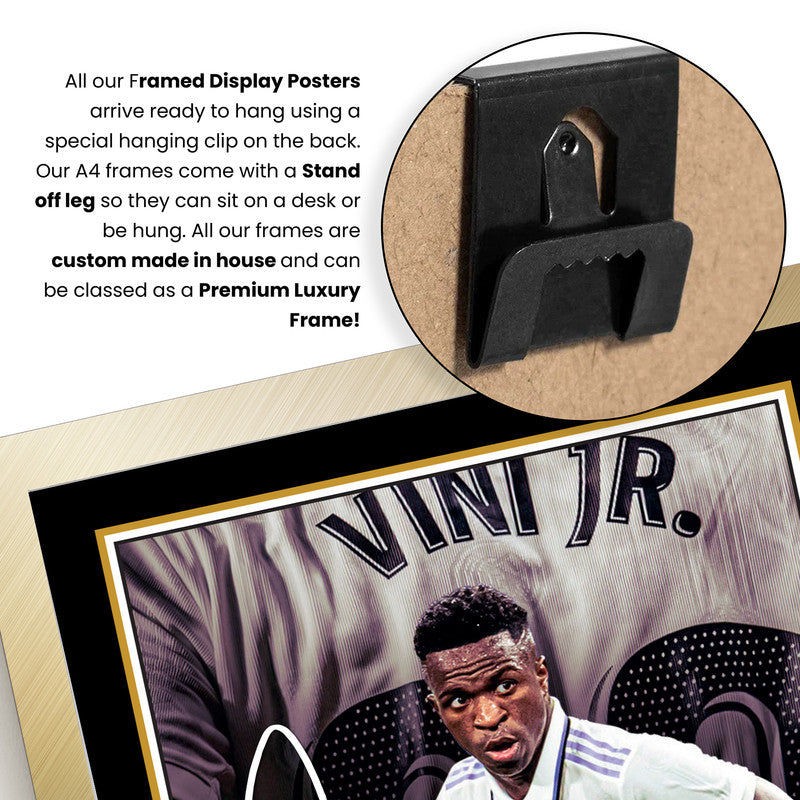 Vinícius Júnior Signed Autograph Poster Print – Real Madrid & Brazil Football Superstar – Football Gift Memorabilia