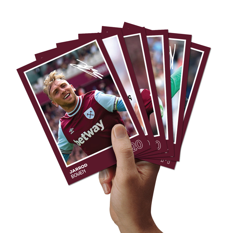 West Ham Players SIGNED A6 Poster Pack 2 - 6 Autographed Poster Print Cards (Bowen, Alavrez, Kudus, Paqueta, Fabianski, Potter)