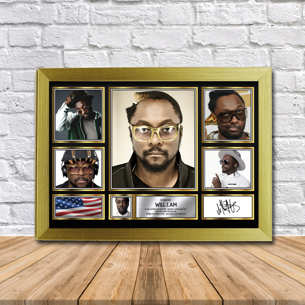 Will.i.am Music Gift Framed Printed Signature Star Poster Print Wall Art Gift