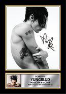 YUNGBLUD Signed Poster Print – Black & White Alternative Rock Wall Art – Autograph Style Music Collectors Poster – Modern Musician Decor for Bedroom, Office, Studio & Fan Gifts