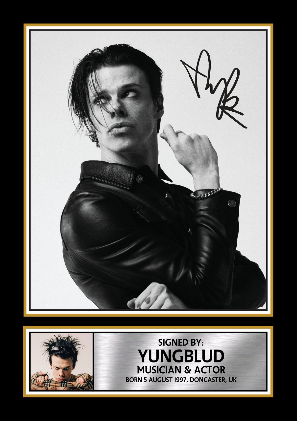 YUNGBLUD Printed Signature Poster Print – Black & White Music Wall Art – Style Alternative Rock Poster – YUNGBLUD Printed Signature Poster Print