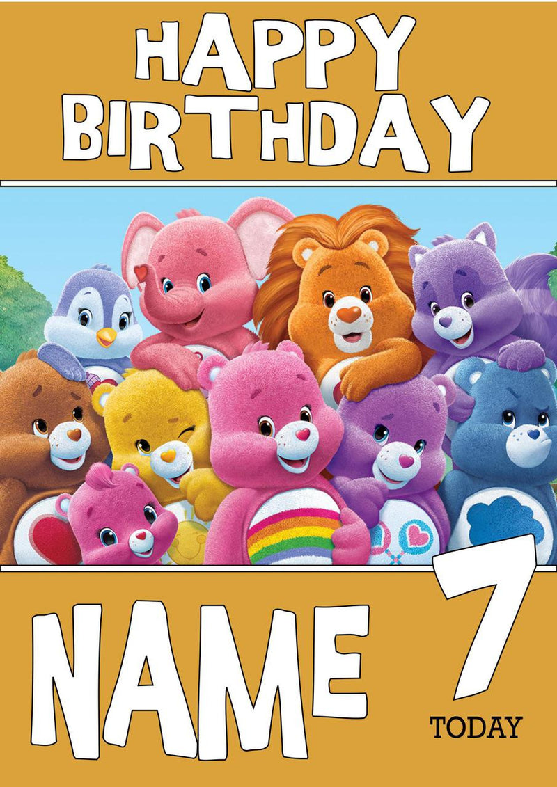 THEME INSPIRED Kids Adult Personalised Birthday Card Care Bears Birthday Card 2