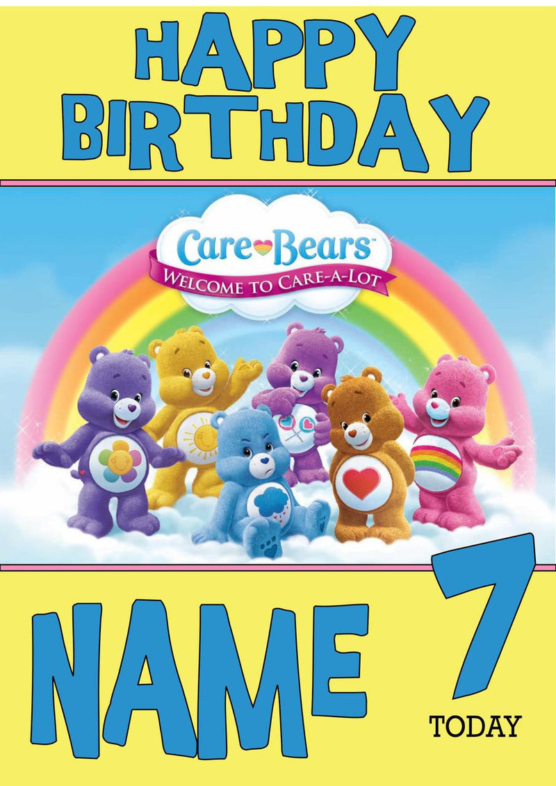 THEME INSPIRED Kids Adult Personalised Birthday Card Care Bears Birthday Card 3