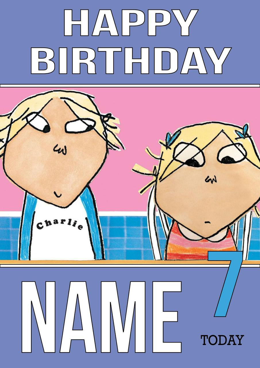 THEME INSPIRED Kids Adult Personalised Birthday Card Charlie And Lola Birthday Card – Theme Inspired Kids Adult Personalised Birthday Card Charlie and Lola Birthday