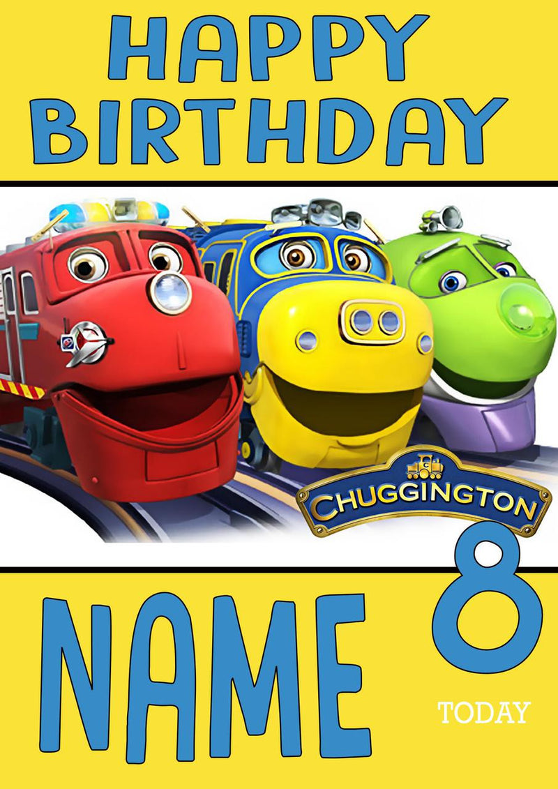 THEME INSPIRED Kids Adult Personalised Birthday Card Chuggington Birthday Card