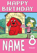 THEME INSPIRED Kids Adult Personalised Birthday Card Clifford The Big Red Dog Birthday Card 2