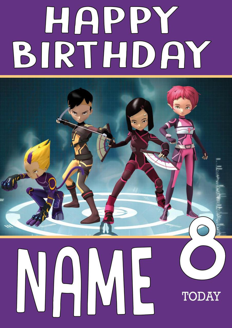 THEME INSPIRED Kids Adult Personalised Birthday Card Code Lyoko Birthday Card 2