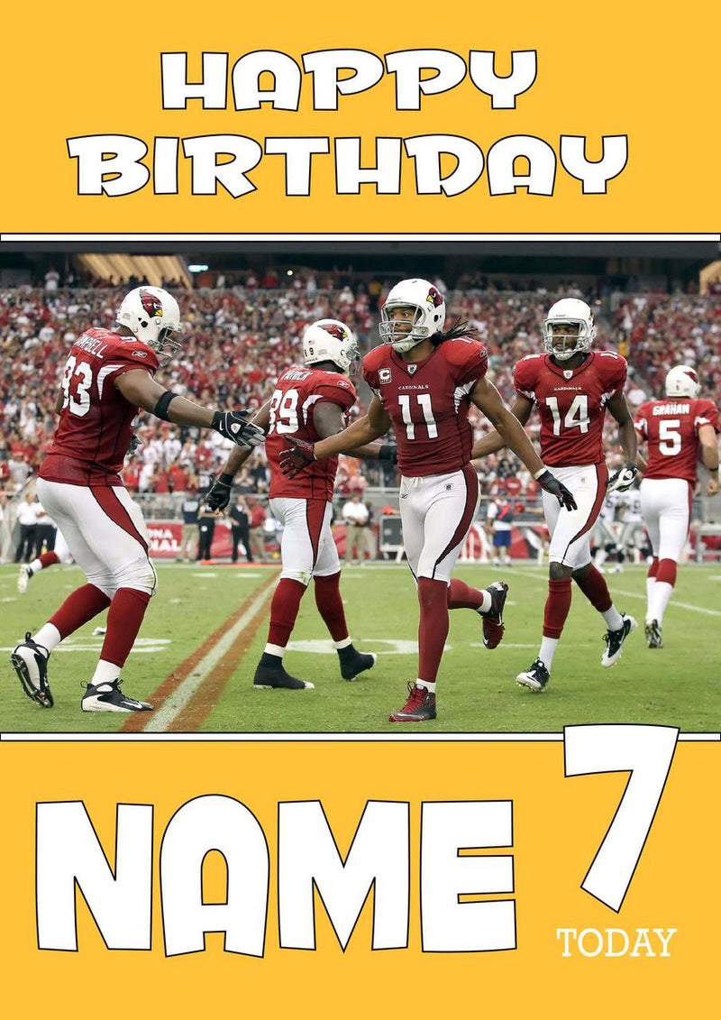 Personalised Arizona Cardinals THEME INSPIRED Style PERSONALISED Kids Adult FUNNY Birthday Card 2