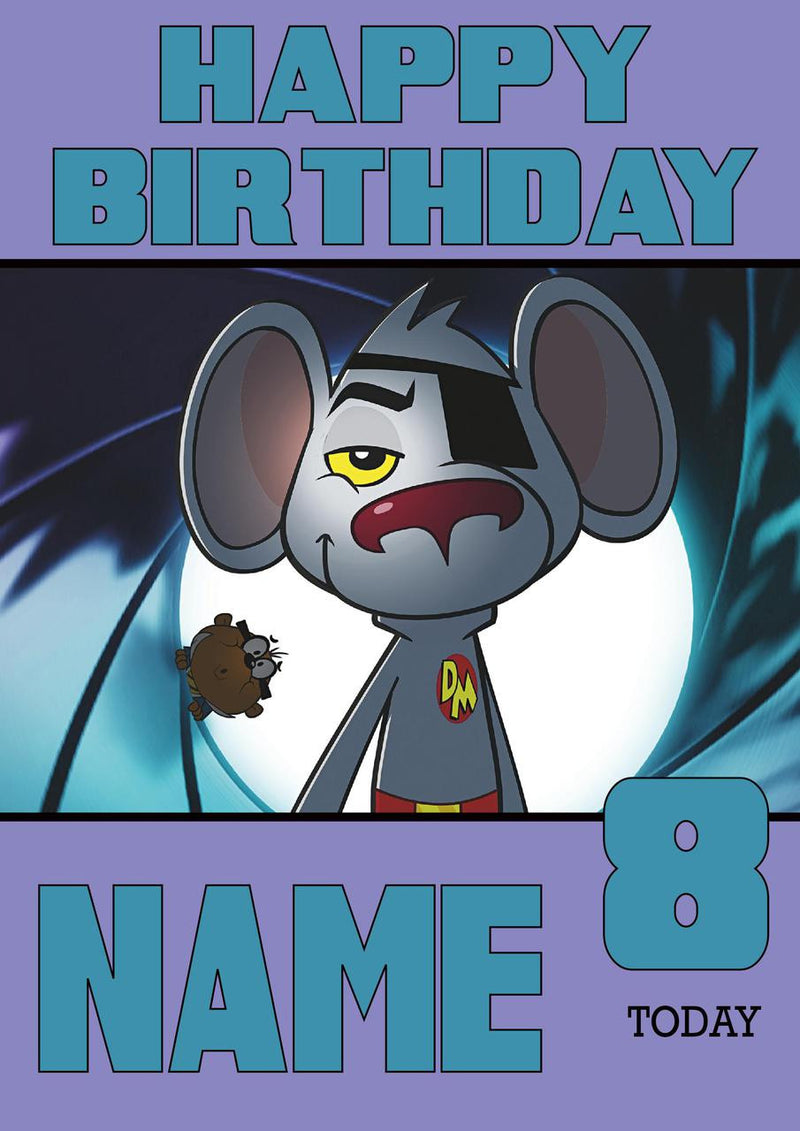 THEME INSPIRED Kids Adult Personalised Birthday Card Danger Mouse Birthday Card 4