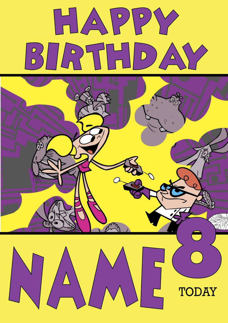 THEME INSPIRED Kids Adult Personalised Birthday Card Dexter Birthday Card