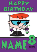 THEME INSPIRED Kids Adult Personalised Birthday Card Dexter Birthday Card 3