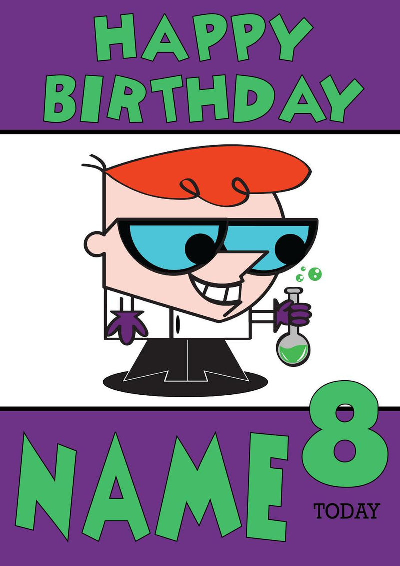 THEME INSPIRED Kids Adult Personalised Birthday Card Dexter Birthday Card 3