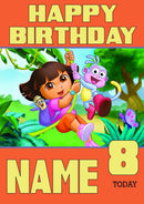 THEME INSPIRED Kids Adult Personalised Birthday Card Dora The Explorer Birthday Card 6