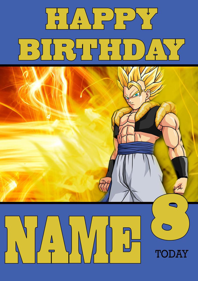 THEME INSPIRED Kids Adult Personalised Birthday Card Dragon Ball Z Birthday Card 3