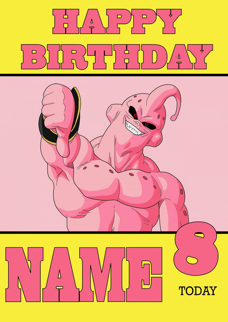 THEME INSPIRED Kids Adult Personalised Birthday Card Dragon Ball Z Birthday Card 6