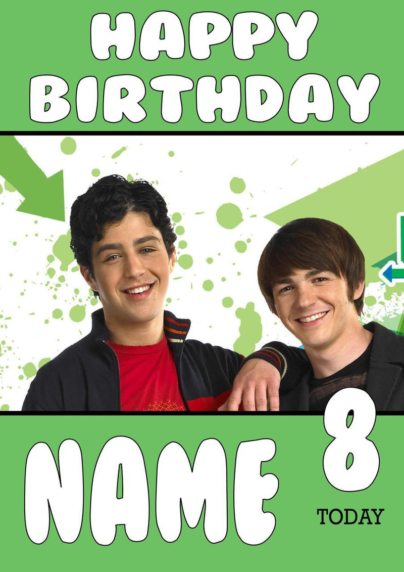 THEME INSPIRED Kids Adult Personalised Birthday Card Drake And Josh Birthday Card 3