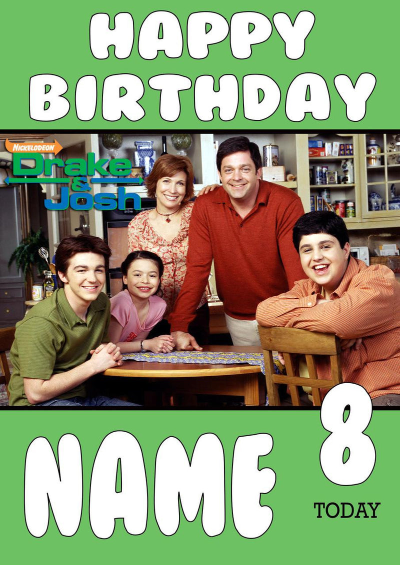 THEME INSPIRED Kids Adult Personalised Birthday Card Drake And Josh Birthday Card