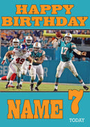 Personalised Miami Dolphins THEME INSPIRED Style PERSONALISED Kids Adult FUNNY Birthday Card 2